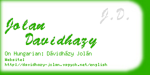 jolan davidhazy business card